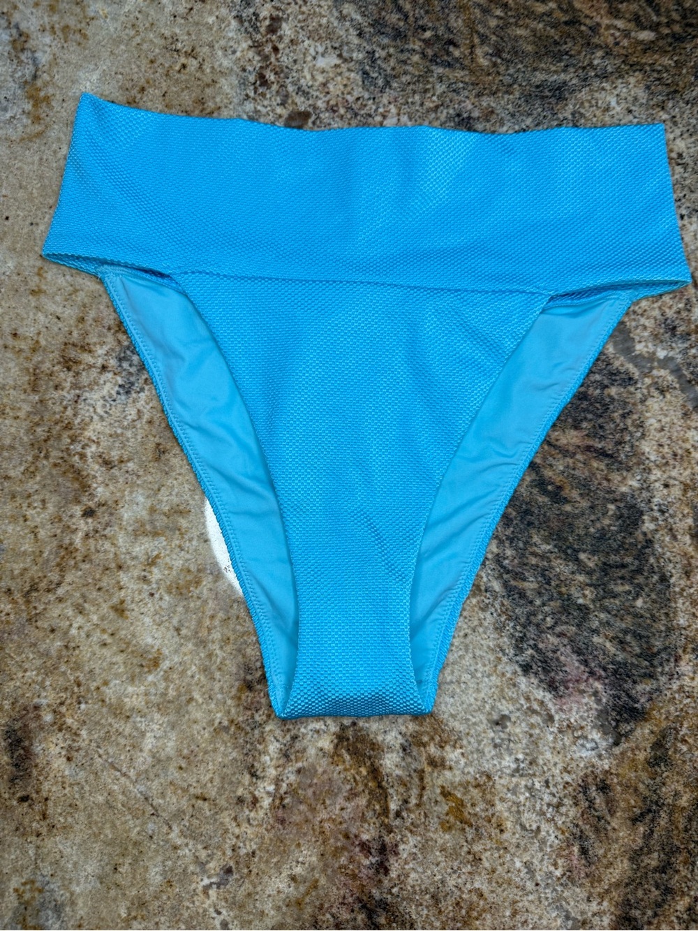 aerie Textured Sky Blue High-Waist Bikini Bottom